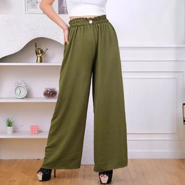 MakeGrosir - KULOT PANTS BUTTON / CRINKLE AIRFLOW LOOSE PANTS / CELANA KULOT HIGHWAIST / KULOT WANITA