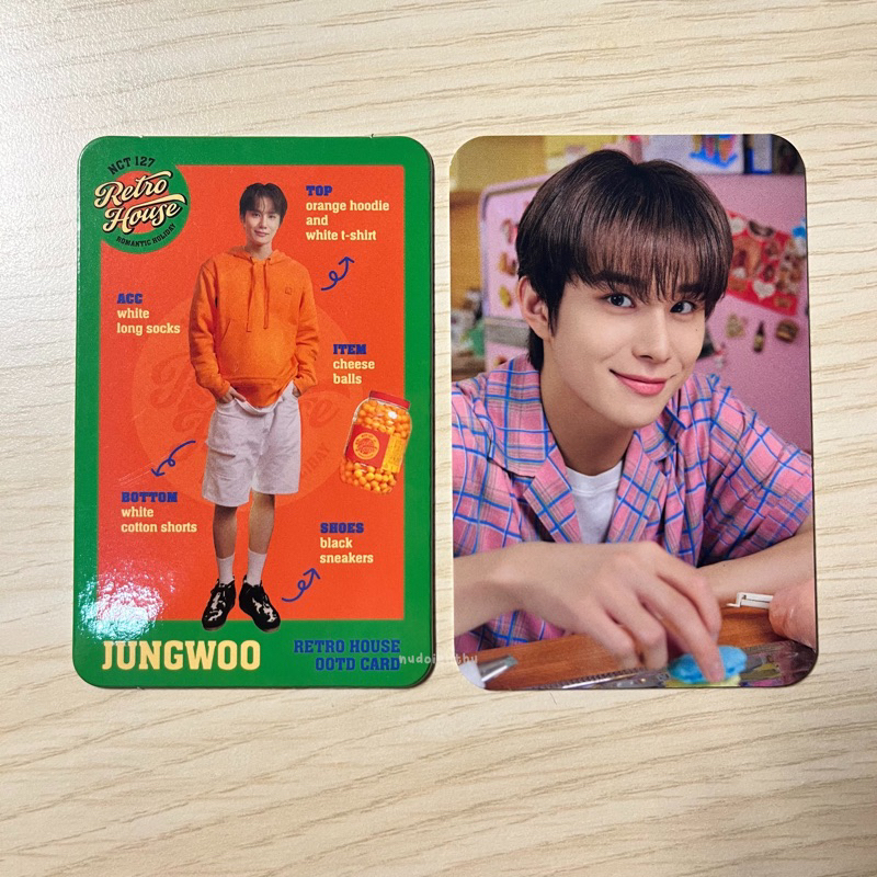 pc jungwoo ootd card pack retro house, baker house concept