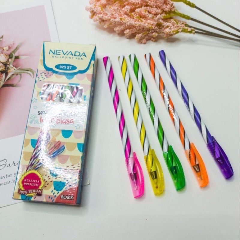 

TA-PULPEN / PENA / BALLPOINT NEVADA 12 Pcs SENSASI MENULIS LUAR BIASA
