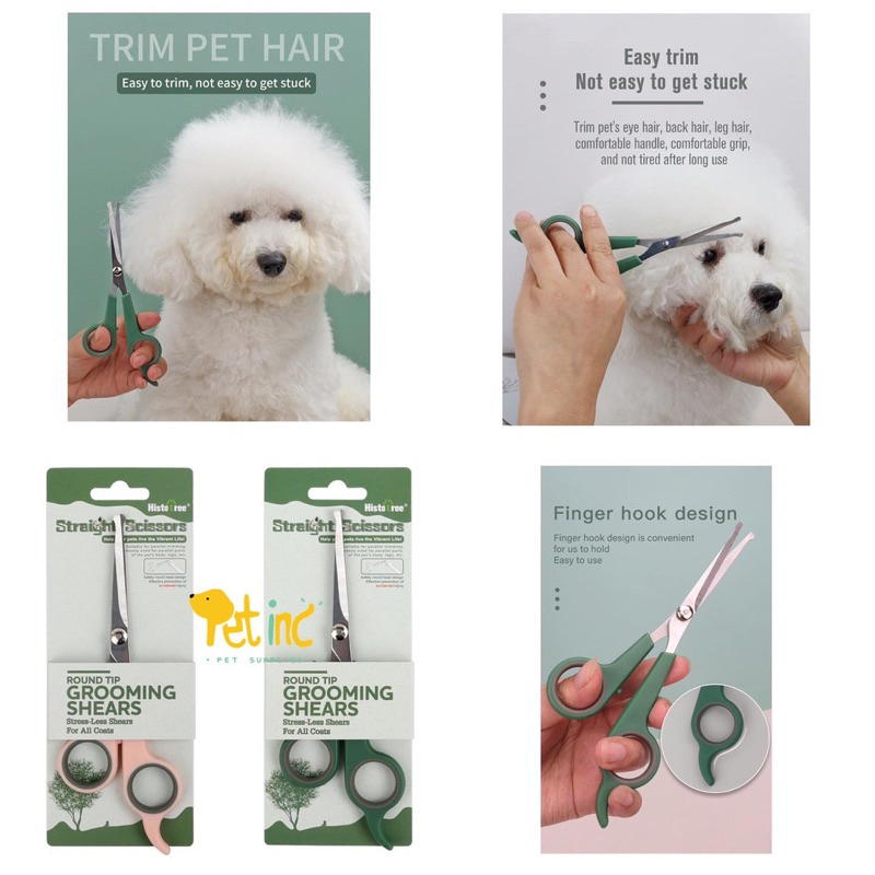 Histopet eye, face, mouth trimming scissor for pet grooming (ujung tidak tajam)