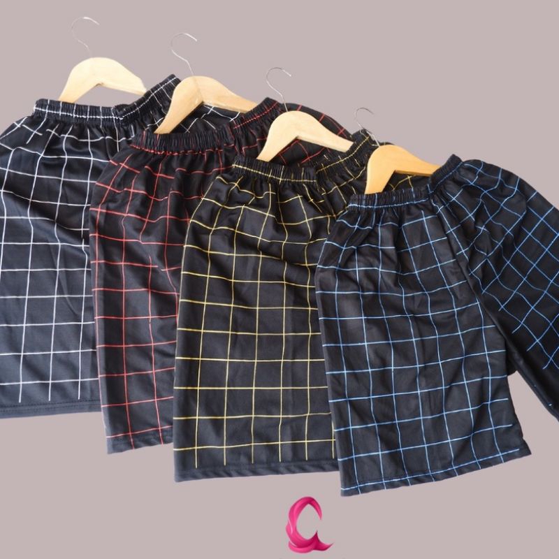 CELANA PENDEK MOTIF KOTAK UNISEX | CELANA PENDEK VIRAL MURAH