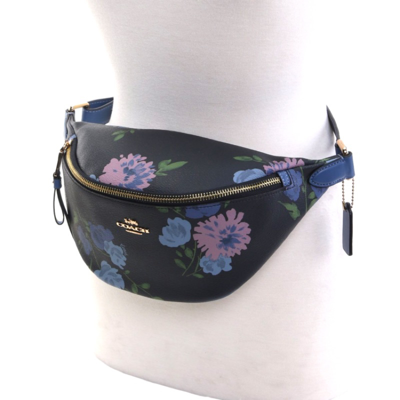 Coach Belt Bag Black Flower (C75702)