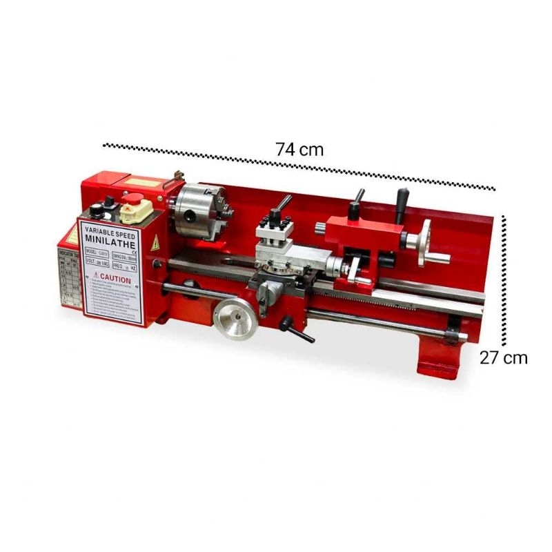 OSSIEAO Mesin Bubut Mini Lathe Wood Working DIY 550W - CJ0618