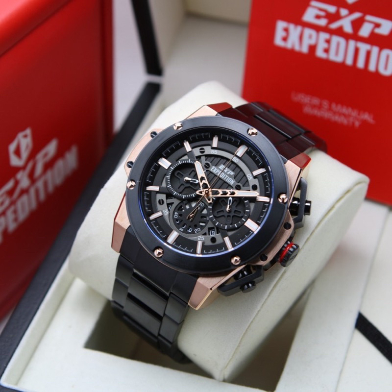 Jam tangan Expedition Exp 6830 Original rantai stainless