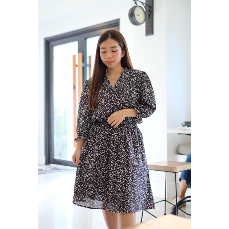 SALE flowery dress korean style / midi dress / dress bunga korea