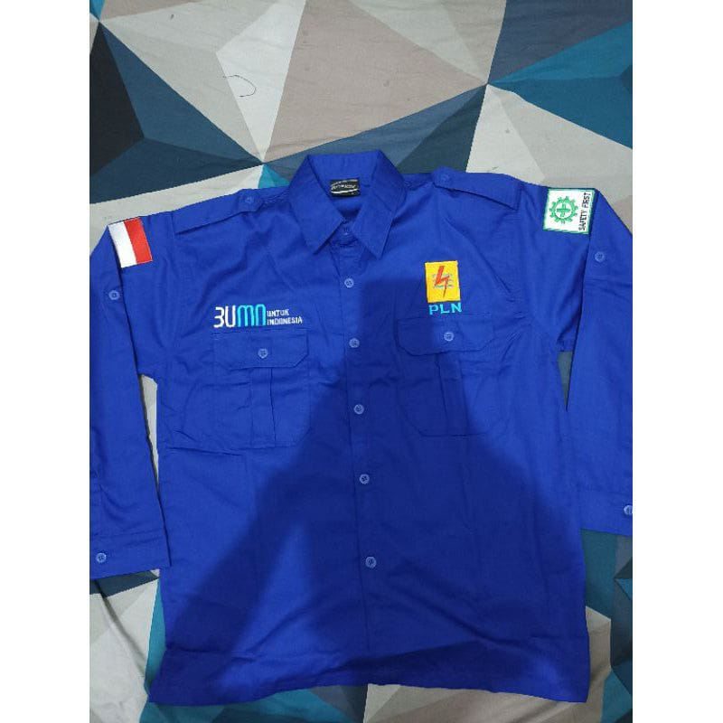 Kemeja bumn pln safety Seragam bumn pln safety baju bumn pln safety custom lengan panjang