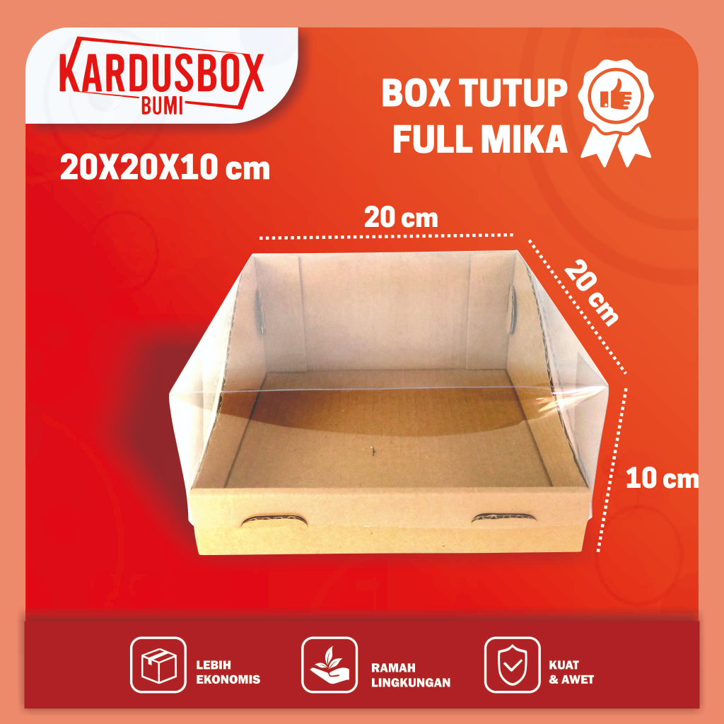 

(5PCS) BOX PUDDING, KARDUS HANTARAN, KEMASAN TUTUP FULL MIKA 20X20X10