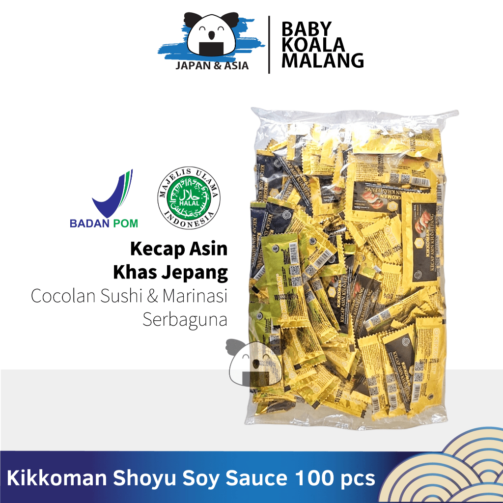 

KIKKOMAN Shoyu Kecap Asin Jepang Sachet 5ml x 100 pcs Halal;