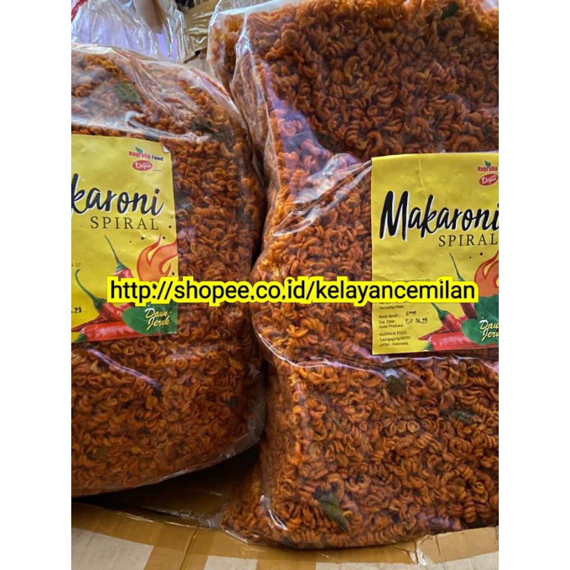 Makaroni Spiral Pedas Daun Jeruk 250gram | 500gram | 1kilo