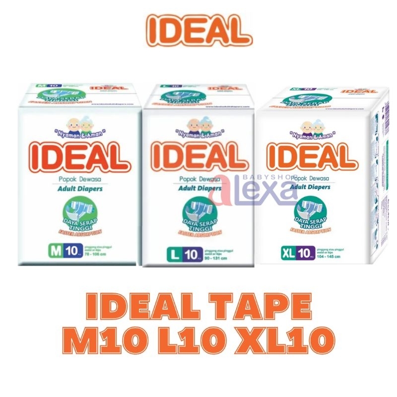 IDEAL Popok dewasa perekat M10 L10 XL10/ Adult diapers Tape / Diapers Dewasa