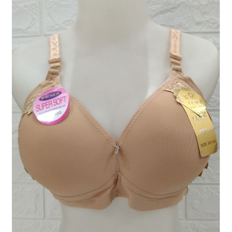 Bra Bh Super JUMBO Cup D - Ada busa - Kait 4 - ukuran 46 48 50 52 - Tanpa Kawat