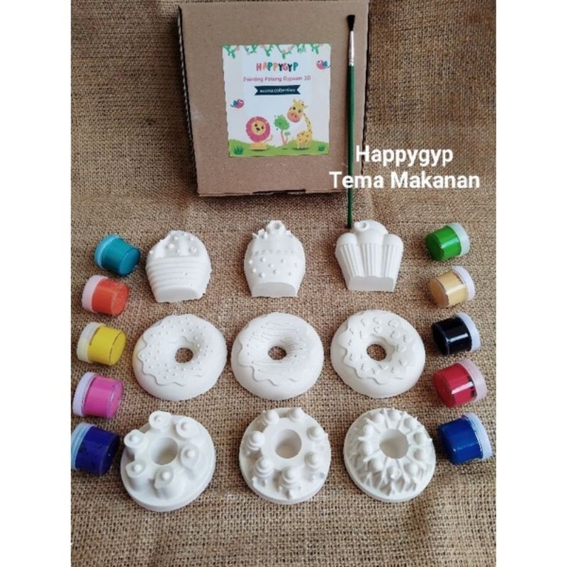 PATUNG GYPSUM EDUKASI ANAK MEWARNAI / MAINAN EDUKASI / PAKET MELUKIS KARAKTER /MELUKIS GYPSUM / PATUNG LUKIS ANAK