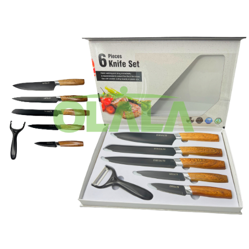 PISAU DAPUR 1 SET 6IN1 PISAU DAGING SET KNIVE 6PCS OLL-CH4298