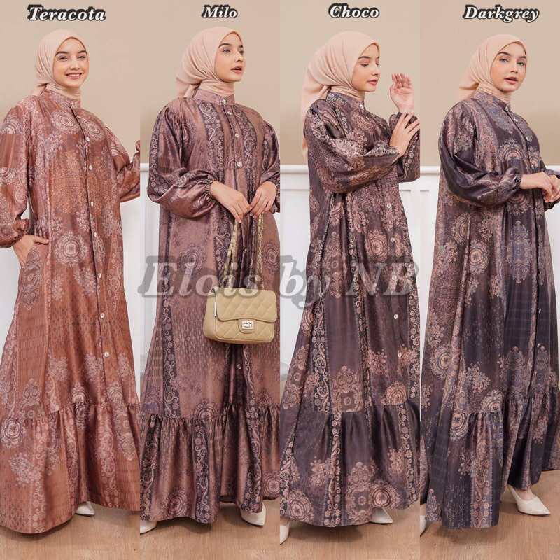 GAMIS ELOIS MAXMARA SILK.2 | DRESS MUSLIMAH KONDANGAN LEBARAN HAJATAN GLAMOUR MEWAH DRESS MODIS MODE