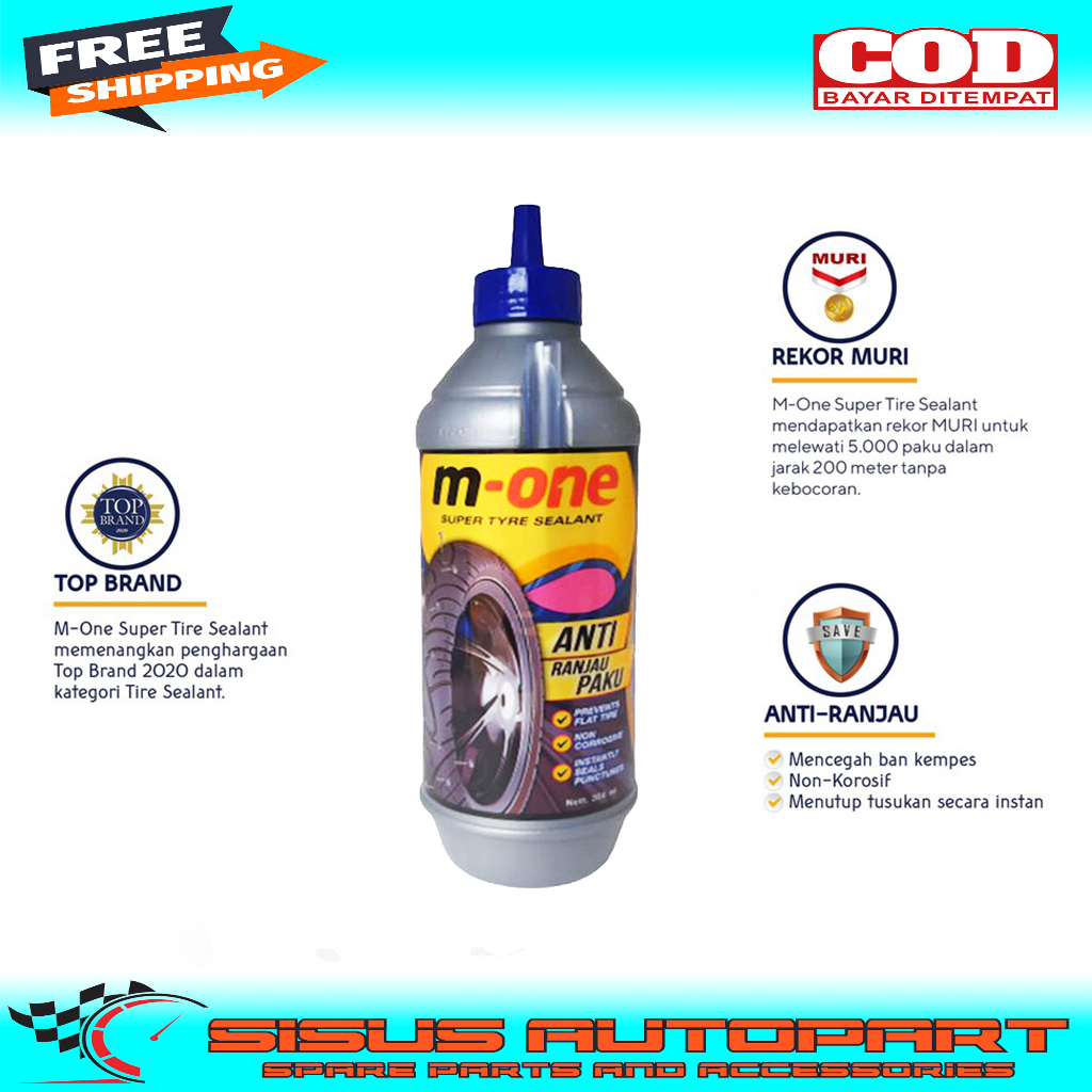 CAIRAN ANTI BAN BOCOR M-ONE / CAIRAN TUBELESS M-ONE 350ML SUPER TYRE SEALANT / M-ONE 350ML