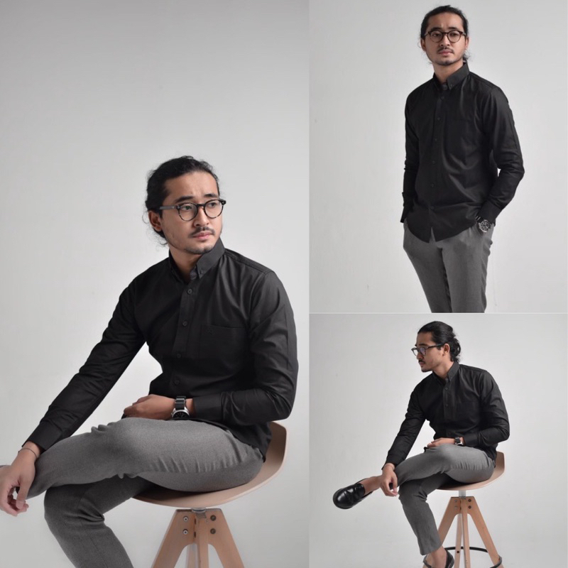 [COD] KEMEJA POLOS PRIA SLIMFIT LENGAN PANJANG PUTIH KANCING PUTIH/HITAM DISTRO FORMAL BAHAN OXFORT PREMIUM SIZE M,L,XL