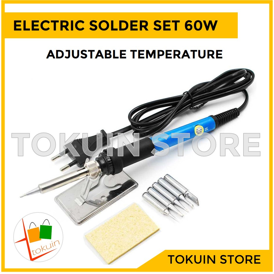 Solder Listrik Iron Alat Las Solder Elektrik dan Mata Solder Set 60W