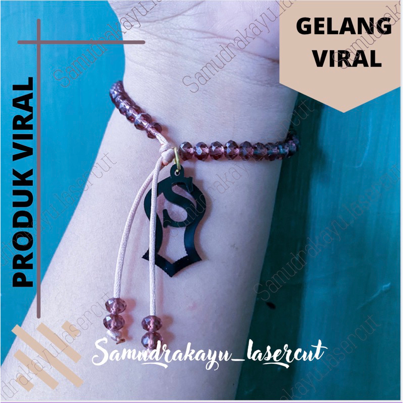 Gelang Crystal Terompah Inisial Huruf