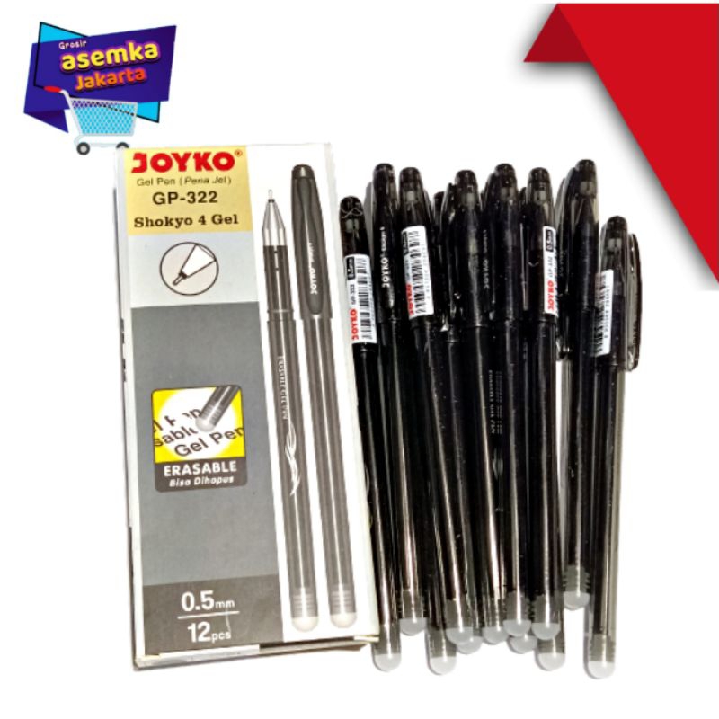 Bolpen Pulpen Gel Joyko GP-322 Shokyo 4 Gel bisa di hapus isi 12pcs