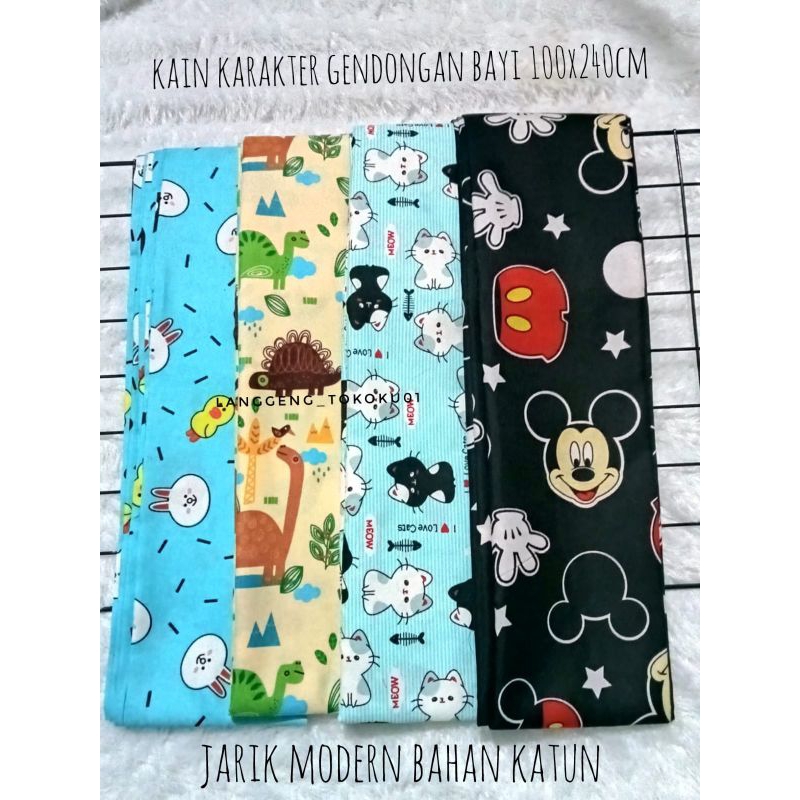 Gendongan Bayi/Gendongan Kain Bayi/Gendongan Kain Karakter/Cukin Karakter/Jarik Modern 100x240cm