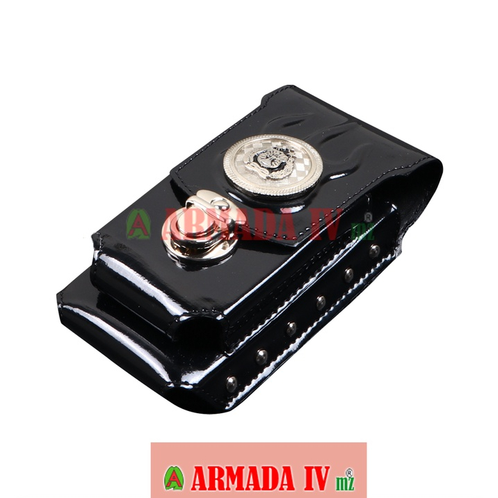 Sarung HP POLRI Polisi Double Slot Tempat HP Hitam