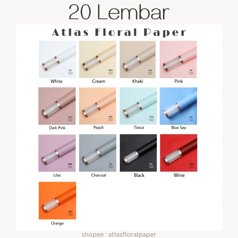

[20 LEMBAR] Flower Wrapping Paper Double Line Frame Transparent Kertas Buket Florist