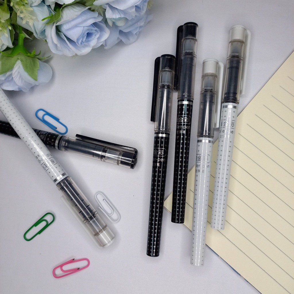 Gel Pen Pulpen Z-182 AODEMEI 0.5mm Hitam Putih