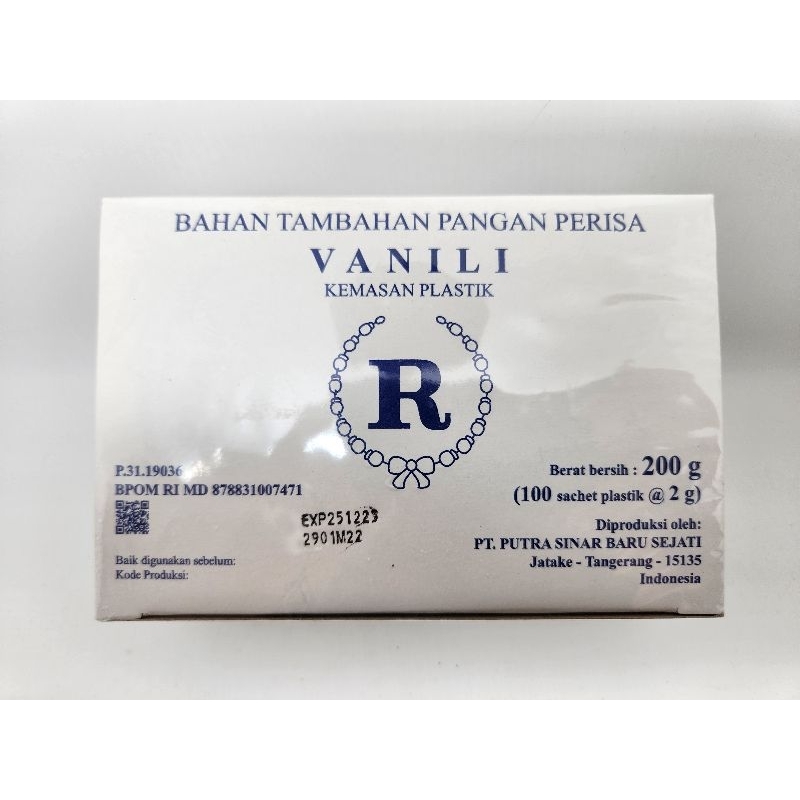 

Vanili R per kotak 200gr (100 sachet)