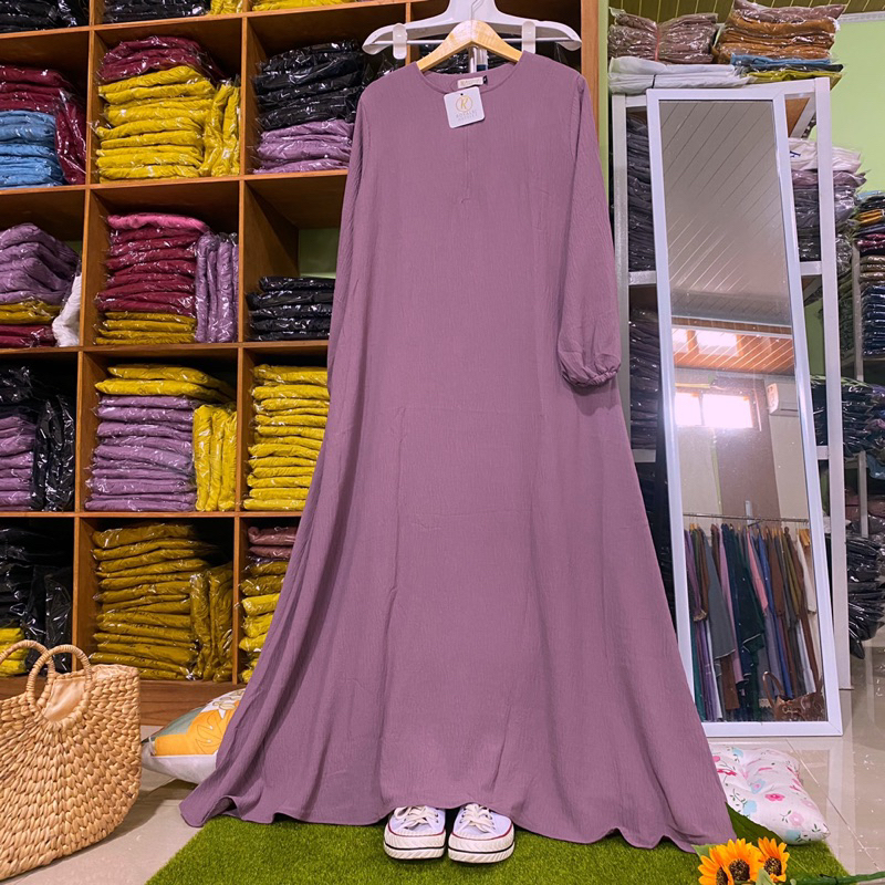 Lovina gamis basic crincle