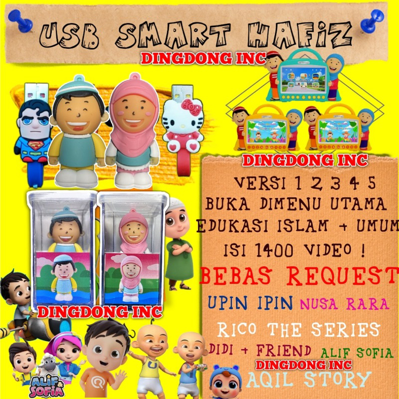 FLASHDISK SMART KARAKTER HAFIZ VERSI 1 2 3 4 5 6 USB OTG SMARTHAFIZ RESSA EDUKASI &amp; HIBURAN