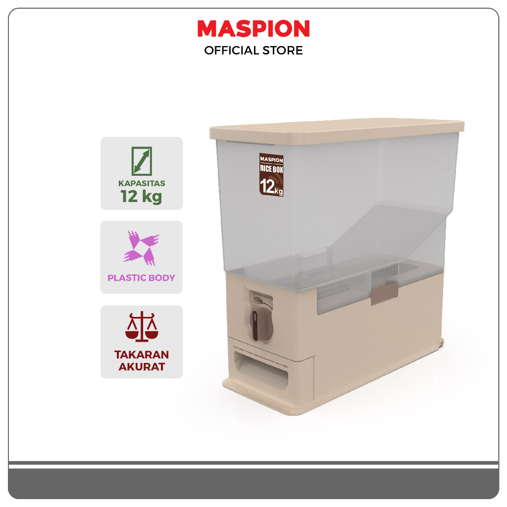 Maspion Rice Box Kotak Beras kapasitas 12 Kg MRD-12