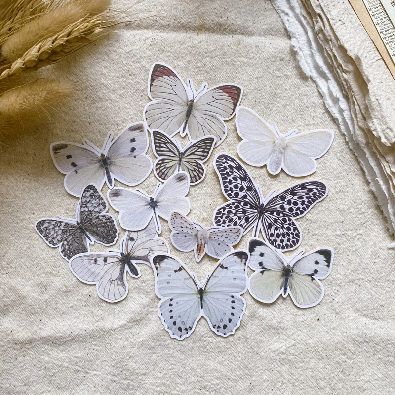 

[MIUKIEE] 30Pcs STICKER BUTTERFLIES AESTHETIC Journaling Sticker
