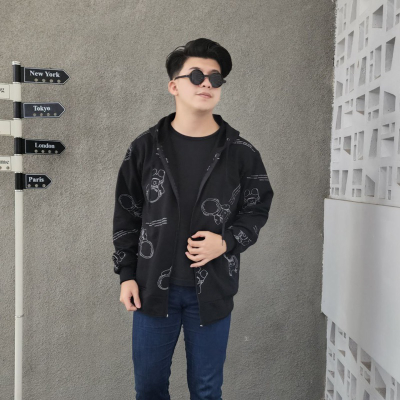 Sweater pria ASTRONOT FULL PRINT ZIPER hoodie pria