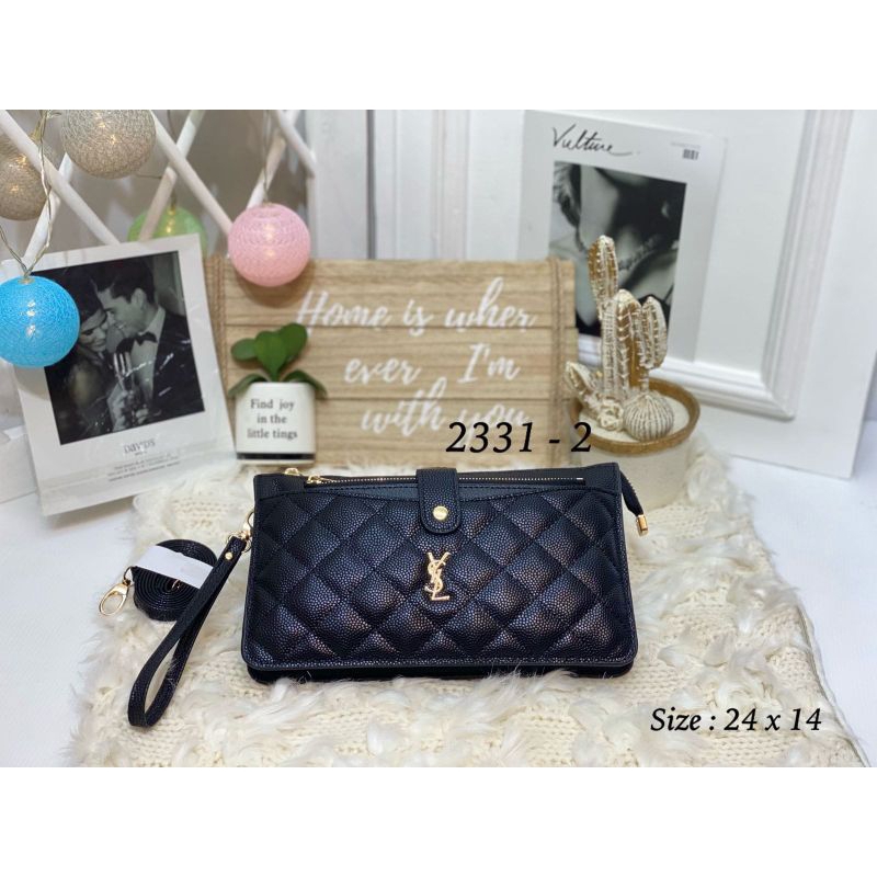 Clutch 3 Ruang kode 2331M Caviar Import Premium