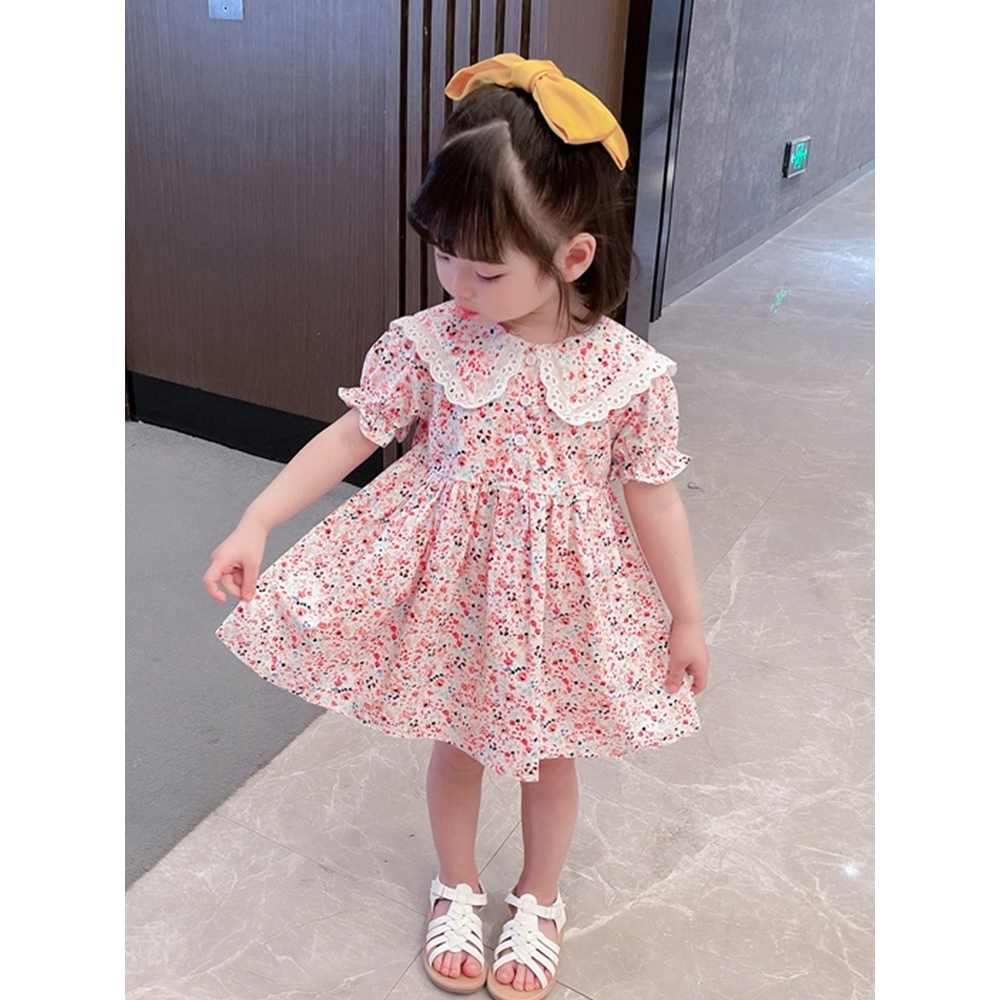 TERBARU DRESS ANAK FLOWER IMPORT GAUN ANAK FLOWER FASHION KOREA