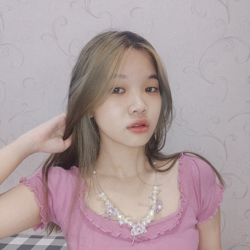 Floretta Flowery Pearl Necklace Kalung Panjang Bunga Mutiara Kalung Hijab Pesta Flower Crystal