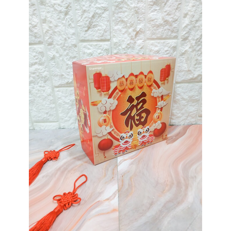 

Kotak Box Chinese New Year Dus Packaging Kado Hampers Kue Lapis Bolu Imlek Barongsai