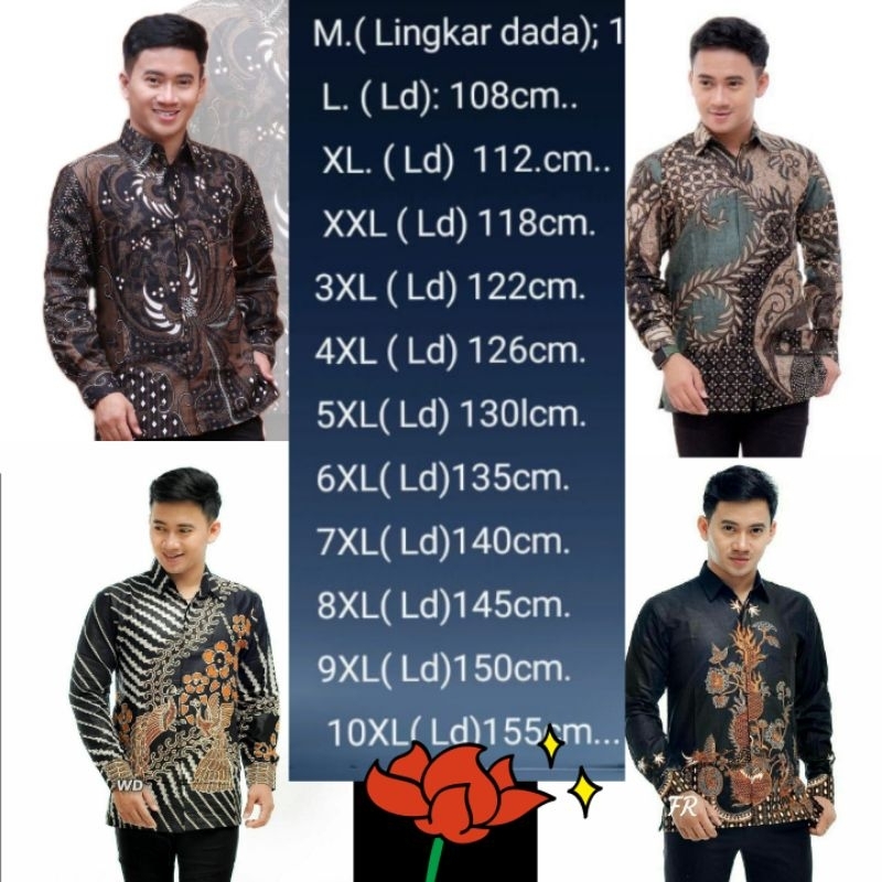 KEMEJA pria lengan panjang motif putri malu size jumbo ML xl XXL 10xl