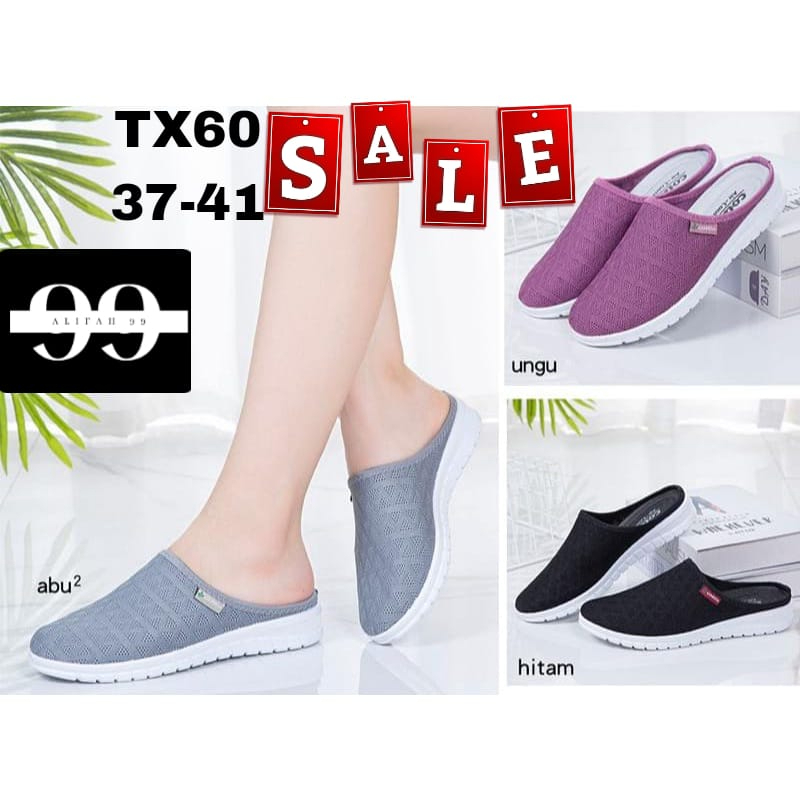 SEPATU SANDAL BUSTONG RAJUT FLAT TEPLEKS WANITA KOREAN STYLE BRAND IMPORT CHINA TX60 (37-41) SANDAL 