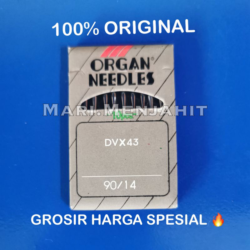 Jarum DVx43 / DV X 43 ORGAN NEEDLES ORI JAPAN Mesin interlock kamkut Organ 3 jarum hemming bisban kaos kemeja