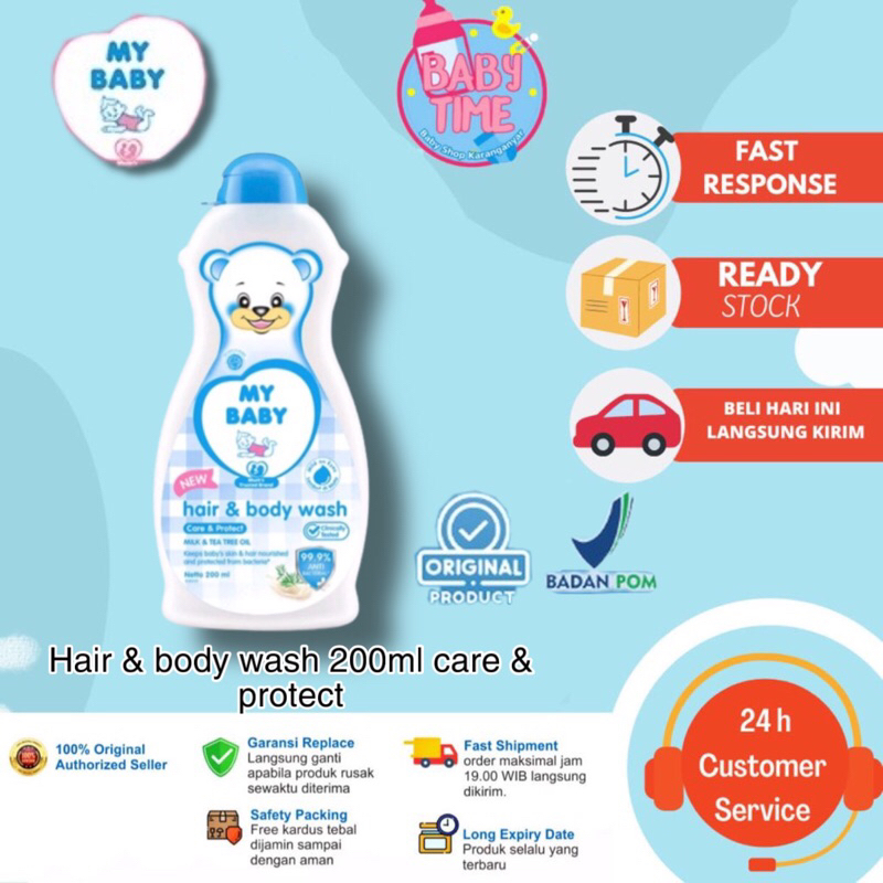 My Baby Hair &amp; Body Wash Care and Protect 200ml