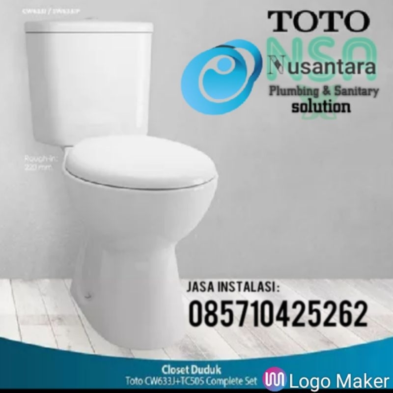 Toto Kloset Duduk CW633J Single Flush/ closet Toto Cw 633j / Wc duduk , closet duduk , toilet duduk 