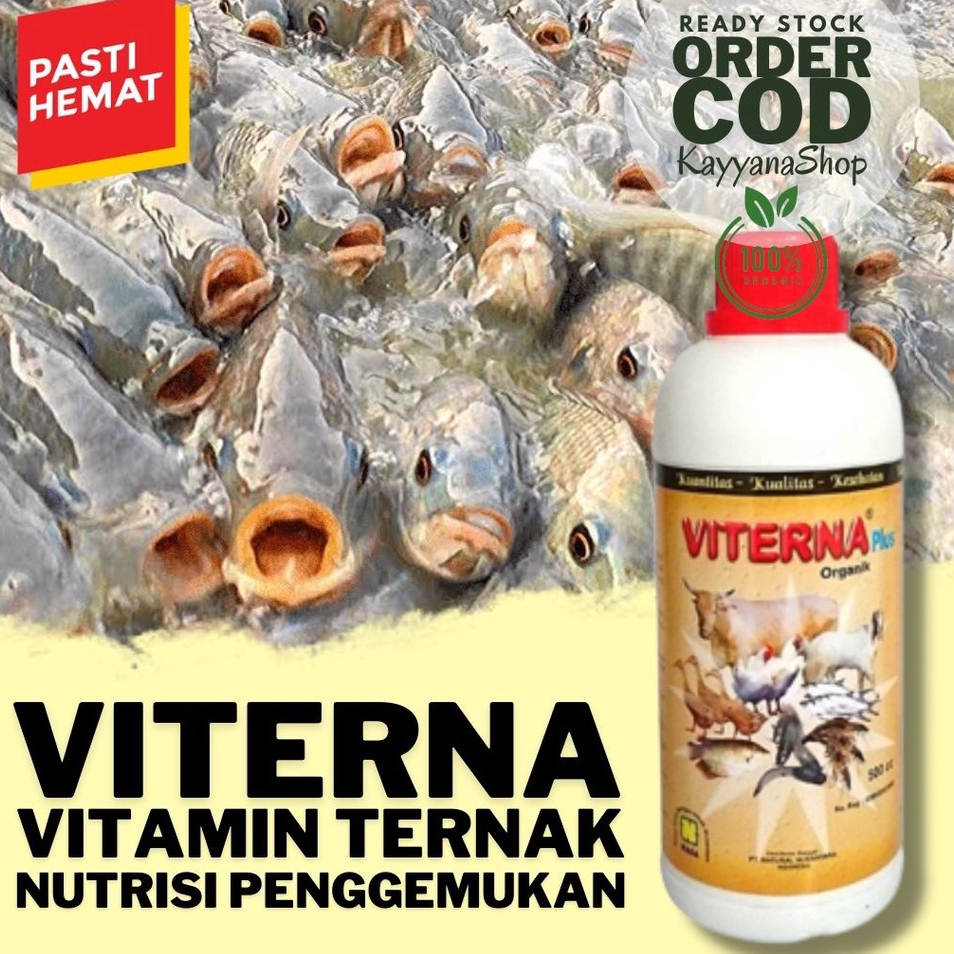 Viterna Nasa 500mL - Multivitamin Ternak Unggas , Ikan dan Udang - Vitamin Multiguna Untuk Kambing, 