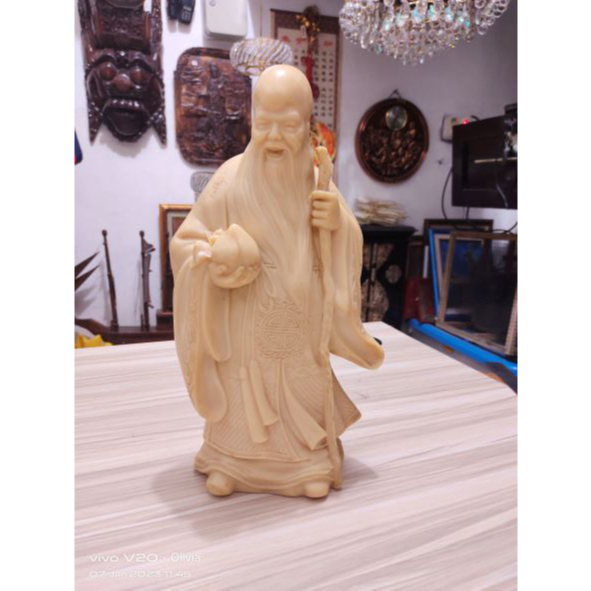 Patung Dewa Bumi Fiber Padat Kuno Jadul Antik