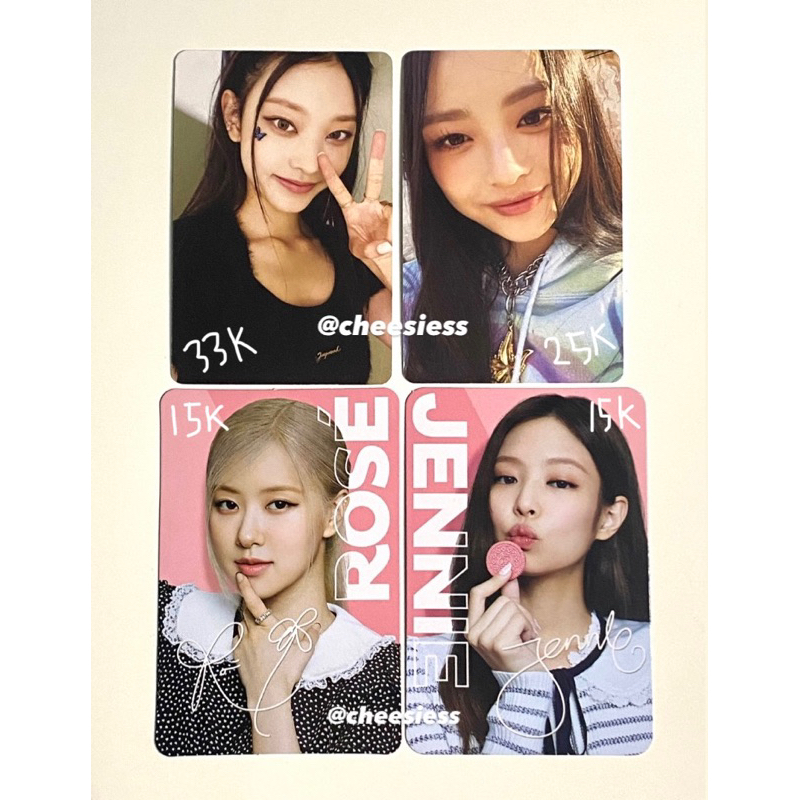 photocard pc haerin nabi kupu kupu, weverse wv a hanni wv c bluebook newjeans, oreo x blackpink jenn