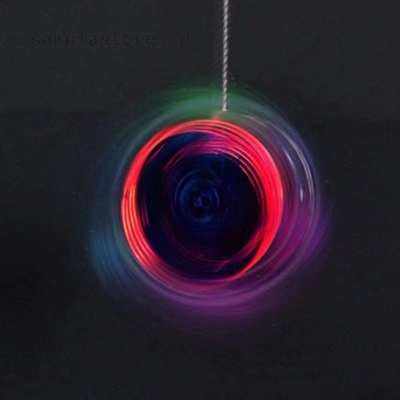 Mainan Bola YoYo Magic Bulat Bahan Plastik Ukuran 2.2x1.3&quot; + Lampu Colorful untuk Anak/Dewasa