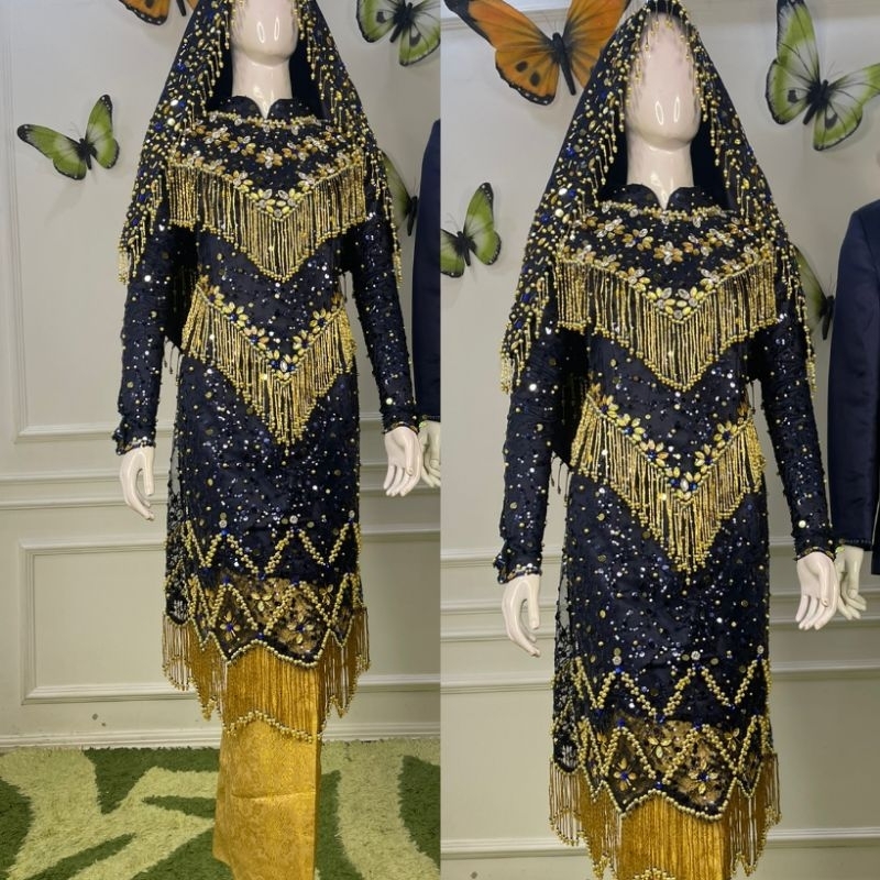 Kebaya pengantin koto gadang berekor lansung/kebaya mewah / kebaya pengantin akad koto gadang / kebaya adat Melayu