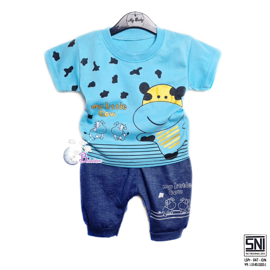 BOBOBAM BAJU BAYI LAKI LAKI SETELAN ANAK COWO LUCU STELAN COWOK 6 12 BULAN KEREN TRENDY KEKINIAN SAPI