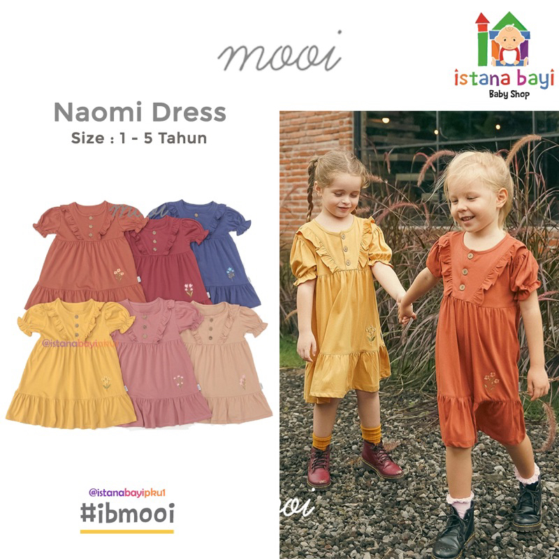 Mooi Dress Anak Perempuan Naomi Dress / Dress Anak 1-5 Tahun