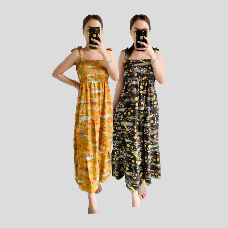 Homedress Gemoy Erissaline | Dress / Daster kekinian / Daster tali satu / Daster tali pita / Daster 
